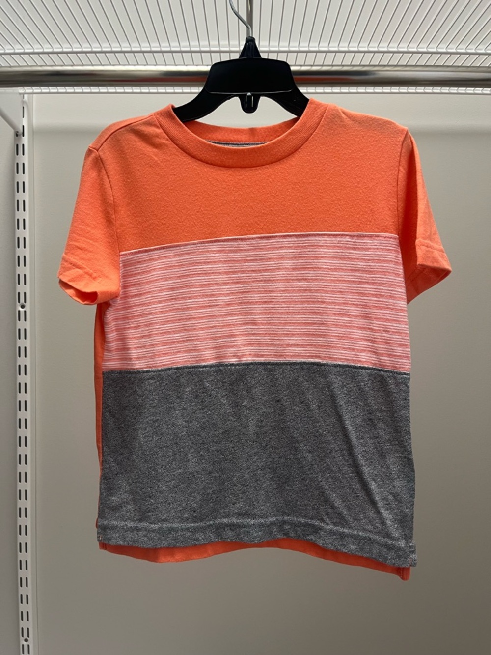 okie dokie Orange & Gray Colorblock Short Sleeve Tee